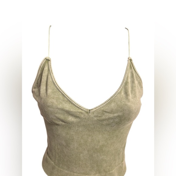 Free people green brami or cami with stretchy straps - Picture 3 of 5
